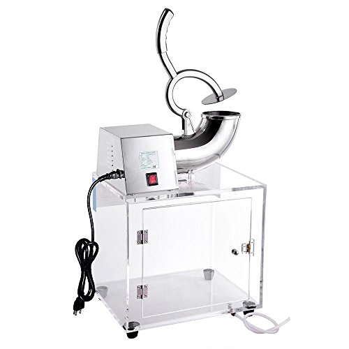 Ice Shaver Crusher Electric Machine Solid Stainless Steel w/ Acrylic Case Box for Homemade Snow Cones Home Use Maker 250W 110V 440lbs/hr