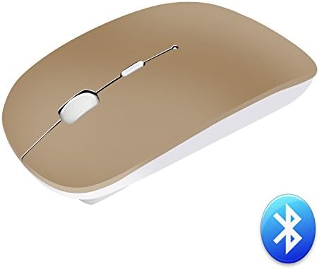 Tocean Bluetooth Mouse Wireless Portable Noiseless Mice for PC, Macbook, Laptop, Android Tablet, Notebook (Gold)