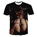 FaPlus Men's Fashion 3D Print Sexy Lady Butt T-Shirts Short sleeve XXL