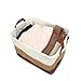 Kenox Toy Chest Baskets Woven Paper Storage Organizer Bin Laundry Hamper with Leather Handles - 16x11.5x10 inches