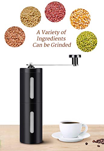 CYchen Handkaffeemühle Espresso Kaffeemühle Manuell mit Keramikmahlwerk Kegelmahlwerk, Hand Mahlgrad Edelstahl Griff… – Bild 8