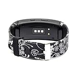 X4-TECH Band for Gear Fit2 Watch Soft Silicone Replacement Elastomer Band Plastic Wristband for Samsung Galaxy Gear Fit 2 SM-R360 Smart Watch (Flower-05)