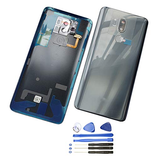 1Eaglewireless Waterproof Rear Panel,Back Glass Cover Assembly Replacement Parts with Fingerprint/Camera Lens Cover for LG G7 ThinQ G7 Plus G710 G710EM-Platinum Gray - Thumbnail 5