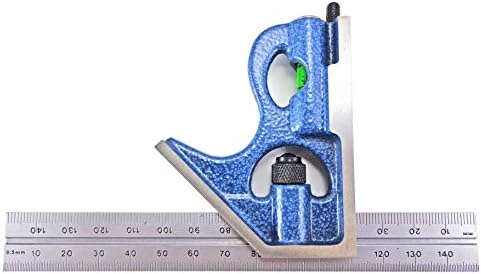 PEC Tools 2 Piece Machinist Combination Square 150 mm (.5 mm and mm markings) Accurate +/- 0.001"/6" 7145-150
