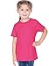 Kavio! Toddlers Crew Neck Short Sleeve Tee Jersey (Same TJC0440) Hot Pink 2T