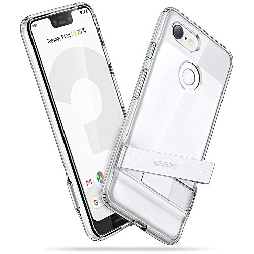 ESR Metal Kickstand Case Compatible with The Google Pixel 3 XL, [Vertical and Horizontal Stand] [Reinforced Drop Protection] Flexible TPU Soft Back Compatible with The Google Pixel 3 XL, Clear