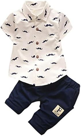 Baby Clothes 0-2 Years Toddler Baby Boy Gentleman Bowtie Beard Short Sleeve Tops T-Shirt Suspenders Shorts Pants Outfits Set Clothes
