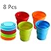 MIAO JIN 8 Pcs Silicone Collapsible Travel Cup Expandable Drinking Cup Foldable Drinking Mug for Outdoor Camping and Hiking (Blue, Red, Green, Orange)thumb 3
