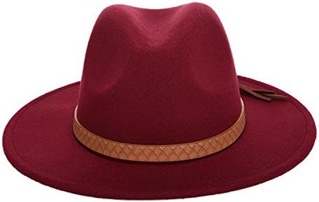 Donna Pierce Retro Men Women Ladies Fedoras Top Jazz Hat Winter Autumn Cap Cotton Imitation Woolen Bowler Hats Round Caps New Red wine
