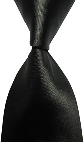 Mens Solid Color Black Ties Necktie 3.3" Tie Slim Necktie Jacquard Neck Ties Black Tie LG0013