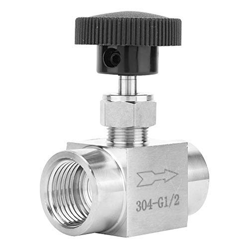 Straight Needle Valve Stainless Steel BSPP Female Thread for Transmission Of Water Gas, Oil, Fuel And Other Media(1/2")