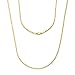 Floreo 10k Yellow Gold 2mm Hollow Rope Chain Necklace with Lobster Claw Clasp for Women and Men, 20 Inch