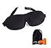 Iconic Contoured Sleep Mask Blocks Out Light, Improves Sleep for Travel, Daytime Rest. Memory Foam Eye Cavity, Adjustable Strap Fits All Sizes, Breathable Fabric, Black. FREE Travel Pouch & Ear Plugs