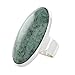 NOVICA Artisan Handmade Jade Cocktail Ring .925 Sterling Silver Green Single Stone Guatemala Hemlock 'Sixth Star'