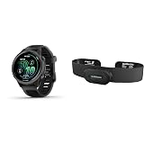 Bundle of Garmin® Forerunner® 570, 42mm, GPS Running and Triathlon Smartwatch, AMOLED Display, Training and Recovery Features, Slate Gray Aluminum with Translucent Black/Black Band + Garmin HRM-Fit