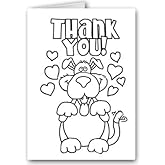 Stonehouse Collection | Kids Thank You Dog Color-In Card | Fun and Creative Thank You Card for Kids (Thank You Dog)