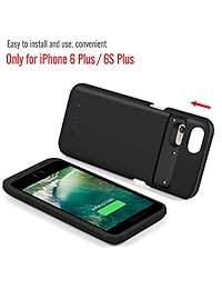 Funda de batería para iPhone 6s Plus 6 Plus, 6800 mAh, cargador de batería para 6 Plus, funda de carga de batería portátil para iPhone 6 Plus, 6s Plus, color negro