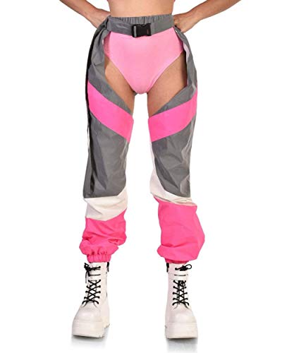 iHeartRaves Now U See Me Reflective Chaps (Neon Pink, Small)