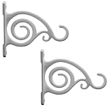 Gray Bunny Fancy Curved Hook, White, 2-Pack, for Bird Feeders, Planters, Lanterns, Wind Chimes, As Wall Brackets