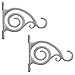 Gray Bunny 2 Pack Outdoor Plant Hanger Hook, 6” Large Victorian Heavy Duty Iron Wall Hooks for Bird Feeders, Lanterns, Wind Chimes, Patio Decor - White, Christmas Wreath, Christmas Yard Decorations