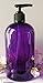 SanDaveVA Brand 16oz Purple Plastic Bottle PET Round Bottles w/Black Lotion Pumps 3 bottles/PK and Kraft Labels
