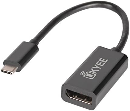 USB Type C Display Port Adapter ,UKYEE USB C Type to DisplayPort DP Adapter Cable Support 4K resolution for Apple New Macbook 2016, ChromeBook Pixel - black
