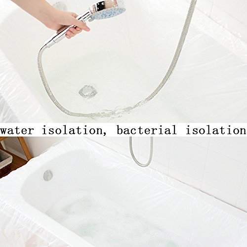 ZZ Lighting 10 Pieces 98x47 Inch Disposable Bathtub Bag Film for Travel Salon Household and Hotel Bath Tubs