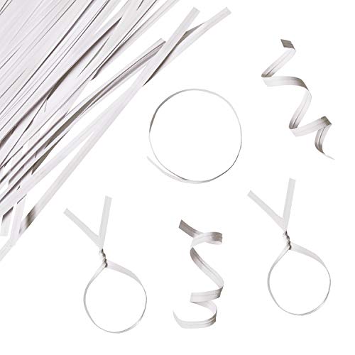 CandyHome 1000 Pcs 6" Paper White Twist Ties Bread Ties for Party Cello Candy Bags Cake Pops - Thumbnail 4
