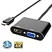 HDMI to VGA, HDMI to HDMI,GANA Active HDMI to HDMI VGA Video Converter Adapter with 3.5mm Audio Jack HDMI Adapter Converter for Tablets,Smartphones,Ultrabooks,Cameras and Camcorders -Black