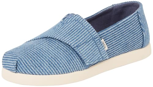 TOMS Jungen Alpargata Classic Espadrille zum Reinschlüpfen, Dark Sky Subtle Stripes