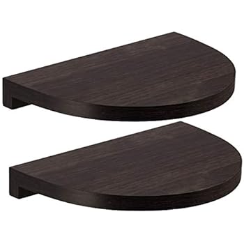 Halter Rounded Floating Wall Shelves for Decorative Display - Easy Installation + Hardware & Screws Included. 2 Pack (9''x 6.5