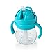 OXO Tot Transitions Straw Cup with Removable Handles, Aqua, 6 Ounce