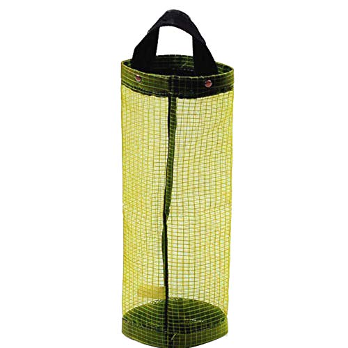Grocery Bag Holder,Mosunx Housewares Kitchen Wall Mount Plastic Trash Bags Storage Organizer—Hanging Mesh Waste Bag Storage for Home Kitchen Bathroom (Yellow)