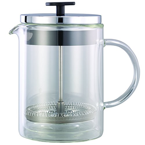 Service Ideas T499SR Double Wall Coffee Press, Glass, Chrome, 20 oz.