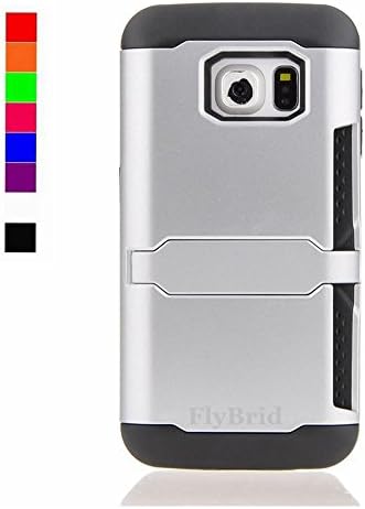 Galaxy S6 edge Case,The New ID/Credit Card case,[FlyBrid]Stylish shockproof Dual Layer Impact TPU+PC Hybrid Hard Case with Discreet Credit Card/ID Slot for the Samsung Galaxy S6 Edge (White)