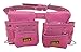 Leather Gold Tool Belt for Women | Womens Pink Tool Belt 3450 | Natural Leather | The 10 Pouches and 3 Hammer Holders are Easily Adjustable | Professional Grade | Durable, Comfortable for All Day Wear