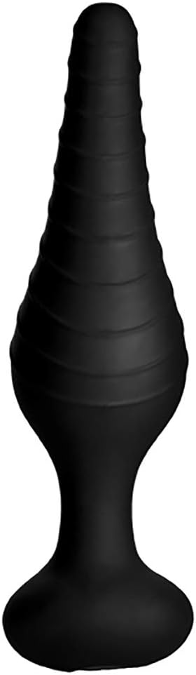 XR Brands Silicone Vibrating Anal Plug with Remote Control, Black - Image 5