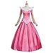 Angelaicos Womens Satin Princess Dress Halloween Cosplay Costume (M, Pink)