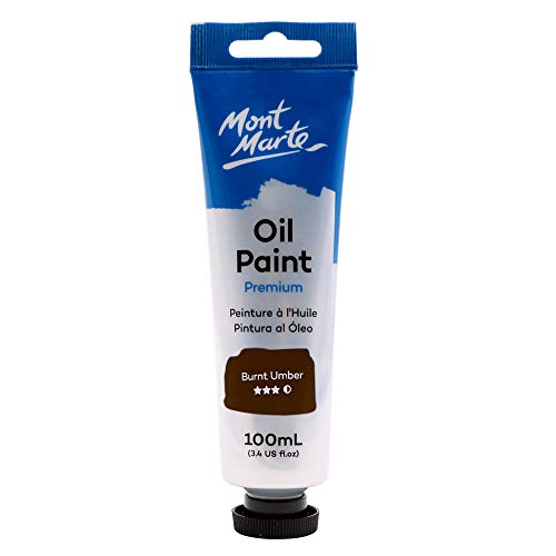 Mont Marte Oil Paint Premium, 3.4 US fl.oz (100ml) Tube, Burnt Umber