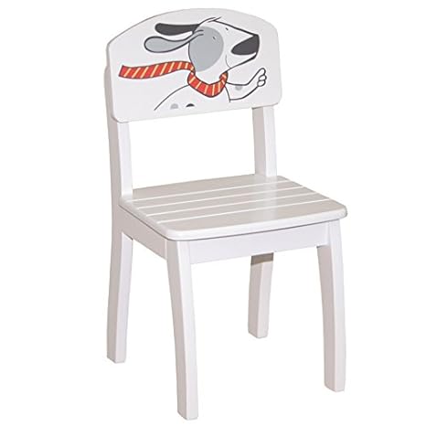 roba Kinderstuhl, Stuhl mit Lehne für Kinder, Holz weiß lackiert, HxBxT: 62x33x34 cm, Sitzhöhe 31,5 cm