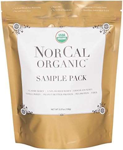 NorCal Organic: Whey Protein SAMPLE PACK, Classic, Chocolate, Vanilla, Pea Protein, Fiber