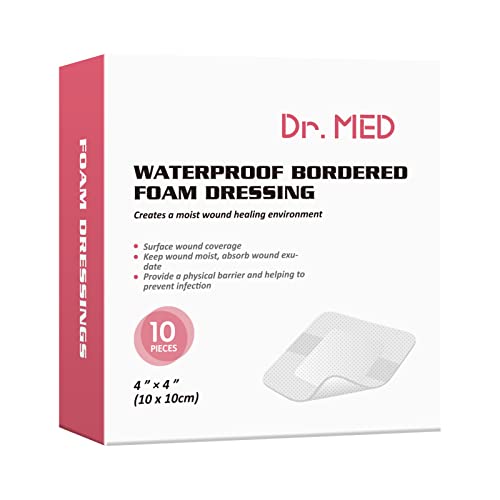 Dr. Med Adhesive Foam Composite Wound Dressing, 4"X4" Waterproof with