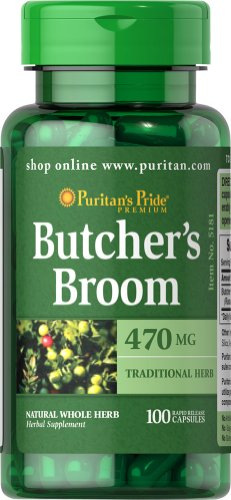 Puritan's Pride Butcher's Broom 470 mg-100 Capsules