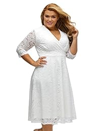 Vestido elegante de encaje para mujer, talla grande, formal para novia, boda, fiesta, patinador.