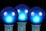 Novelty Lights, Inc. G-50-S-BL Globe Outdoor Patio Party Christmas Replacement Bulbs, Blue, 25 Pack