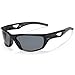 Siren Mens Polarized Sports Sunglasses & Case – Gray Lens Black and Gray Frame