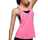 Shawhuaa Womens Basic Loose Low V Neck Racerback Sport Tank Top