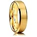 King Will Glory 6mm Matte Finish Tungsten Carbide Ring 24K Gold Plated Comfort Fit Wedding Band