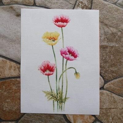Fabric African | Flowers Digital Printed Cloth 1520cm Handmade DIY Patchwork for Making Purse Poppy Watercolor Design Cotton Wall Decora by NUADOO