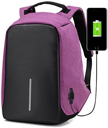 Anti-theft Business Laptop Backpack With USB Charge Port ,Lightweight Outdoor Waterproof Travel College Backpack (Pink)